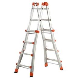 Gierre Peppina AL020DS - 2x8 Trittstufen, 4,70 m - Teleskopleiter aus Aluminium