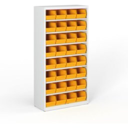 B2B Partner Regal mit Sichtlagerkästen BASIC - 1800 x 400 x 920 mm, 32x Typ C
