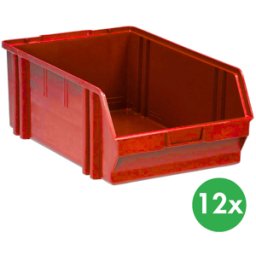 ArtPlast Sichtlagerkästen BASIC, 305 x 480 x 177 mm, 12 Stk., rot