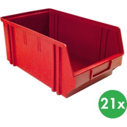 ArtPlast Sichtlagerkästen BASIC, 205 x 335 x 149 mm, 21 Stk., rot