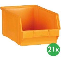 ArtPlast Sichtlagerkästen BASIC Typ C, 205 x 335 x 149 mm, 21 Stk., gelb-orange