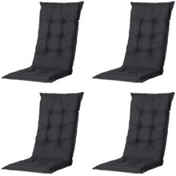 Höffner Auflage hoch 4er-Set Basic ¦ schwarz ¦ Maße (cm): B: 50 H: 2