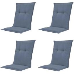 Höffner Auflage niedrig 4er-Set Basic ¦ blau ¦ Maße (cm): B: 50 H: 6