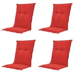 Höffner Auflage niedrig 4er-Set Basic ¦ rot ¦ Maße (cm): B: 50 H: 6