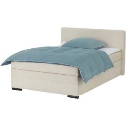 smart Boxbett mit Topper Cordbezug Beige Basic ¦ creme ¦ Maße (cm): B: 153 H: