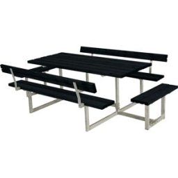 Plus Kombimöbel Basic 260 x 184 x 73 cm mit 2 Rückenlehnen, schwarz