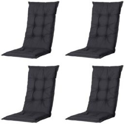 Madison Hochlehner-Auflage Basic schwarz 123 x 50 cm 4er-Set