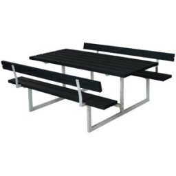 Plus Kombimöbel Basic 177 x 184 x 73 cm mit 2 Rückenlehnen, schwarz