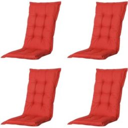 Madison Hochlehner-Auflage Basic rot 123 x 50 cm 4er-Set