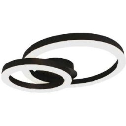 V-Tac Vt-7787 Led-Deckenleuchter Mit 2 Überlappenden Ringen, Modernes Design, 20 W, D: 450–105 Mm, Schwarze Farbe, 3000 К – Artikelnummer 7000