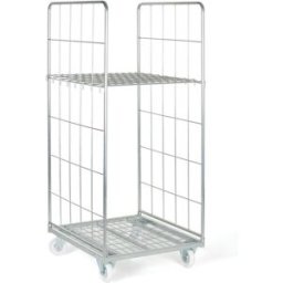 B2B Partner Rollbehälter mit Gitterwänden, Gitterwagen BASIC, 1x Gitterboden, 1665 x 710 x 805 mm