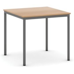 B2B Partner Esstisch BASIC, 80x80 cm, dunkelgraues Metallgestell, Buche