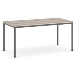 B2B Partner Esstisch BASIC, 160x80 cm, dunkelgraues Metallgestell, Eiche natur