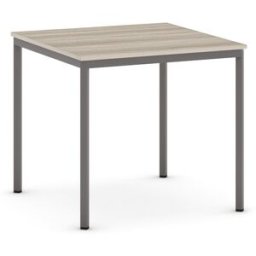 B2B Partner Esstisch BASIC, 80x80 cm, dunkelgraues Metallgestell, Eiche natur