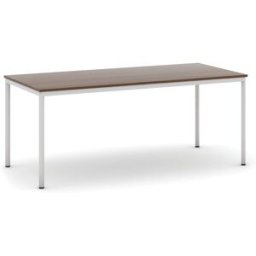B2B Partner Esstisch BASIC, 180x80 cm, graues Metallgestell, Nussbaum