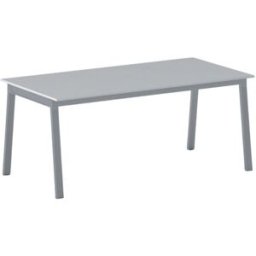 B2B Partner Bürotisch PRIMO BASIC, 180x90 cm, graues Metallgestell, grau