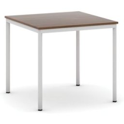 B2B Partner Esstisch BASIC, 80x80 cm, graues Metallgestell, Nussbaum