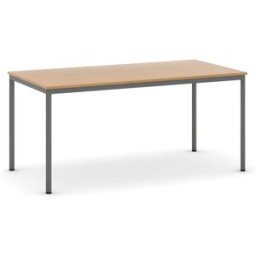 B2B Partner Esstisch BASIC, 160x80 cm, dunkelgraues Metallgestell, Buche