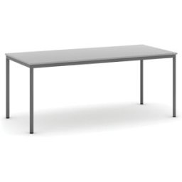 B2B Partner Esstisch BASIC, 180x80 cm, dunkelgraues Metallgestell, grau