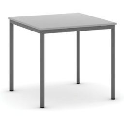 B2B Partner Esstisch BASIC, 80x80 cm, dunkelgraues Metallgestell, grau