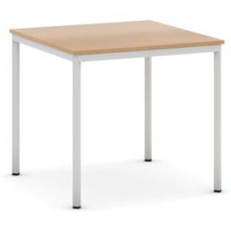 B2B Partner Esstisch BASIC, 80x80 cm, graues Metallgestell, Buche