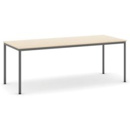 B2B Partner Esstisch BASIC, 200x80 cm, dunkelgraues Metallgestell, Birke