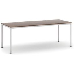B2B Partner Esstisch BASIC, 200x80 cm, graues Metallgestell, Nussbaum