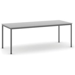 B2B Partner Esstisch BASIC, 200x80 cm, dunkelgraues Metallgestell, grau