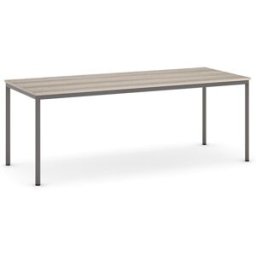 B2B Partner Esstisch BASIC, 200x80 cm, dunkelgraues Metallgestell, Eiche natur
