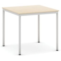 B2B Partner Esstisch BASIC, 80x80 cm, graues Metallgestell, Birke