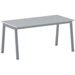 B2B Partner Bürotisch PRIMO BASIC, 160x80 cm, graues Metallgestell, grau