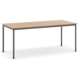 B2B Partner Esstisch BASIC, 180x80 cm, dunkelgraues Metallgestell, Buche