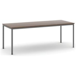 B2B Partner Esstisch BASIC, 200x80 cm, dunkelgraues Metallgestell, Nussbaum