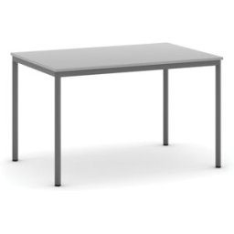 B2B Partner Esstisch BASIC, 120x80 cm, dunkelgraues Metallgestell, grau