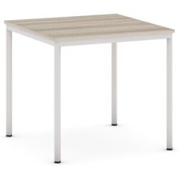 B2B Partner Esstisch BASIC, 80x80 cm, graues Metallgestell, Eiche natur