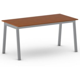 B2B Partner Bürotisch PRIMO BASIC, 160x80 cm, graues Metallgestell, Kirschbaum