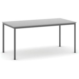 B2B Partner Esstisch BASIC, 160x80 cm, dunkelgraues Metallgestell, grau