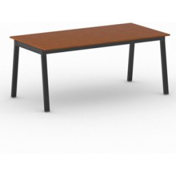 B2B Partner Bürotisch PRIMO BASIC, 180x90 cm, schwarzes Metallgestell, Kirschbaum