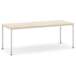 B2B Partner Esstisch BASIC, 200x80 cm, graues Metallgestell, Birke