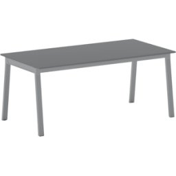 B2B Partner Bürotisch PRIMO BASIC, 180x90 cm, graues Metallgestell, Graphit