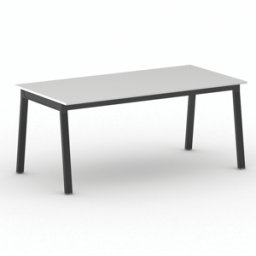 B2B Partner Bürotisch PRIMO BASIC, 180x90 cm, schwarzes Metallgestell, weiß