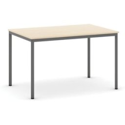 B2B Partner Esstisch BASIC, 120x80 cm, dunkelgraues Metallgestell, Birke