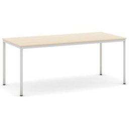 B2B Partner Esstisch BASIC, 180x80 cm, graues Metallgestell, Birke