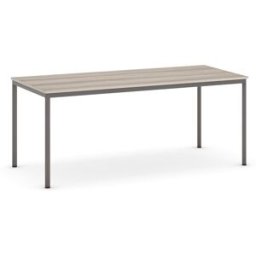 B2B Partner Esstisch BASIC, 180x80 cm, dunkelgraues Metallgestell, Eiche natur