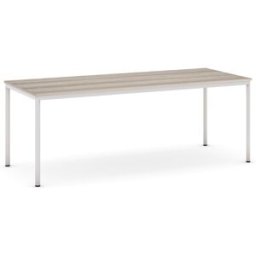 B2B Partner Esstisch BASIC, 200x80 cm, graues Metallgestell, Eiche natur