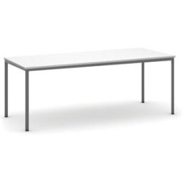 B2B Partner Esstisch BASIC, 200x80 cm, Gestell dunkelgrau, weiß