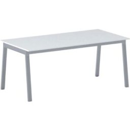 B2B Partner Bürotisch PRIMO BASIC, 180x90 cm, graues Metallgestell, weiß