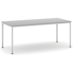B2B Partner Esstisch BASIC, 180x80 cm, graues Metallgestell, grau