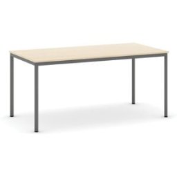 B2B Partner Esstisch BASIC, 160x80 cm, dunkelgraues Metallgestell, Birke