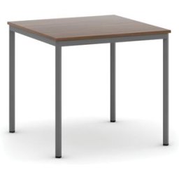 B2B Partner Esstisch BASIC, 80x80 cm, dunkelgraues Metallgestell, Nussbaum
